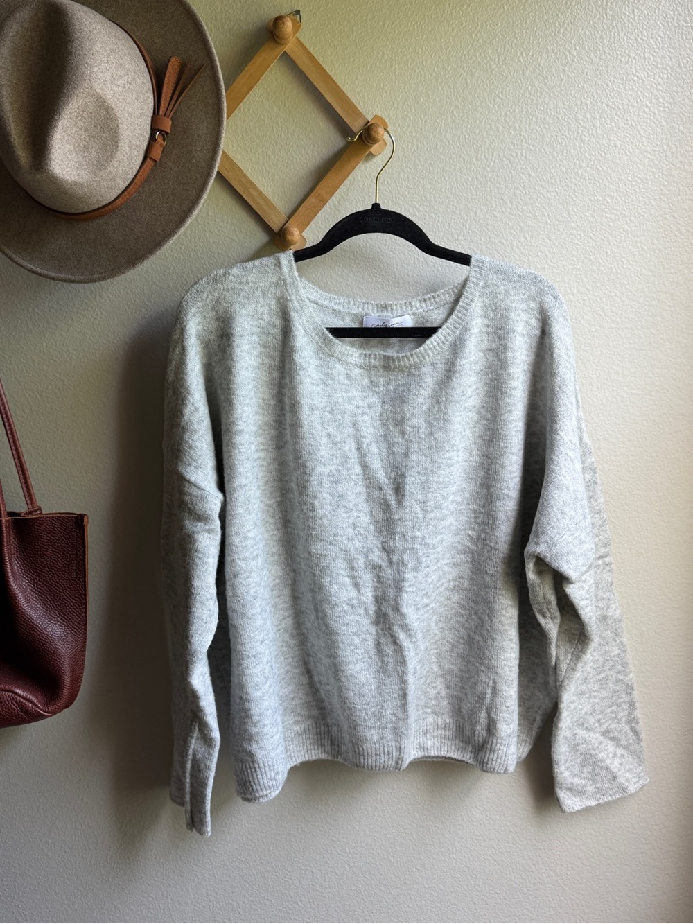 CJLA Charolette Light Gray Cozy Knit Sweater